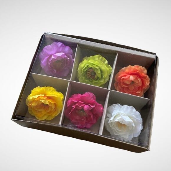 Pier 1 Imports Faux Flower 6-Count Stemware Drink Charms - Picture 5 of 5